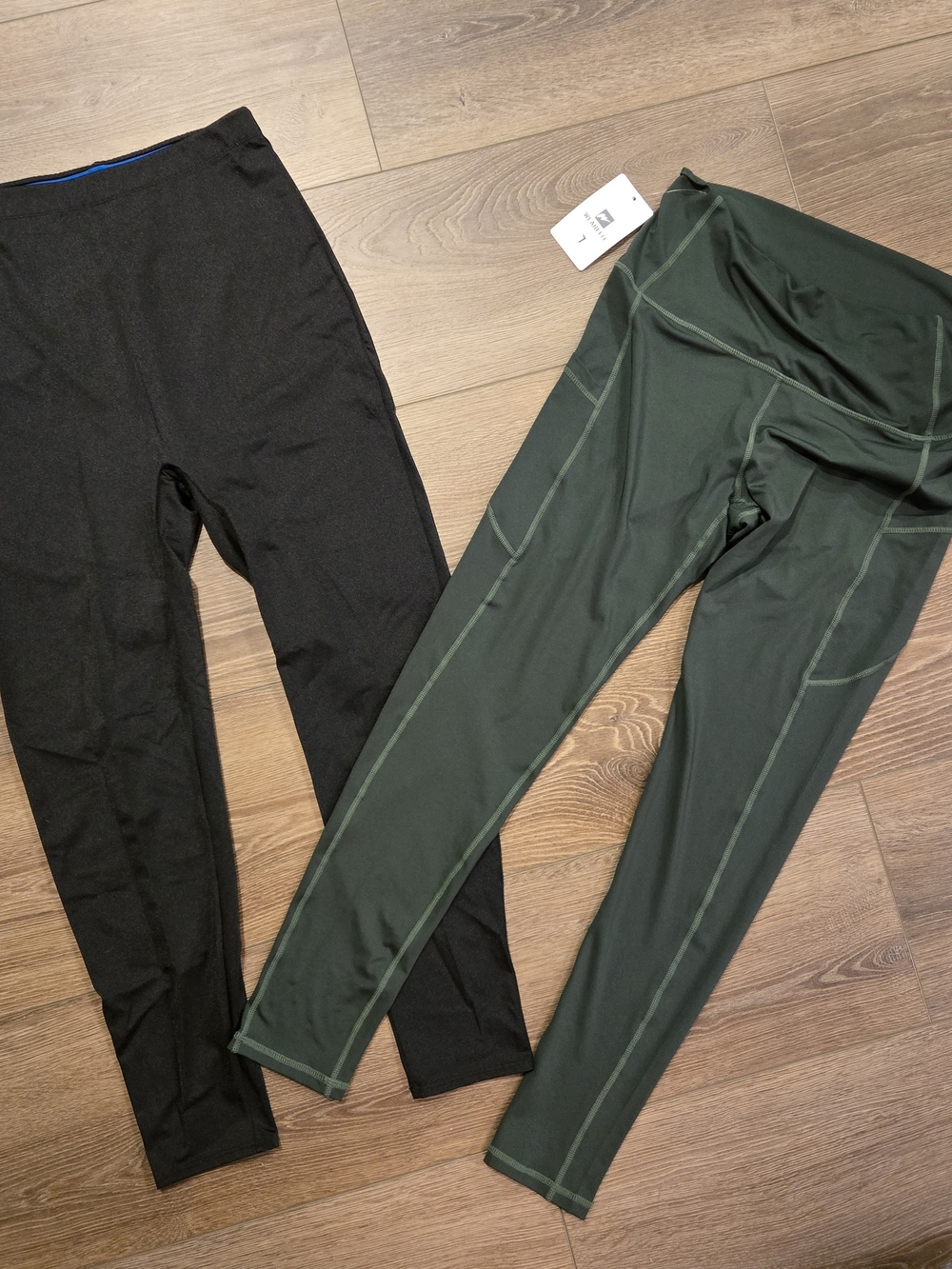 YITTY Womens Leggings - Black & Dark Green